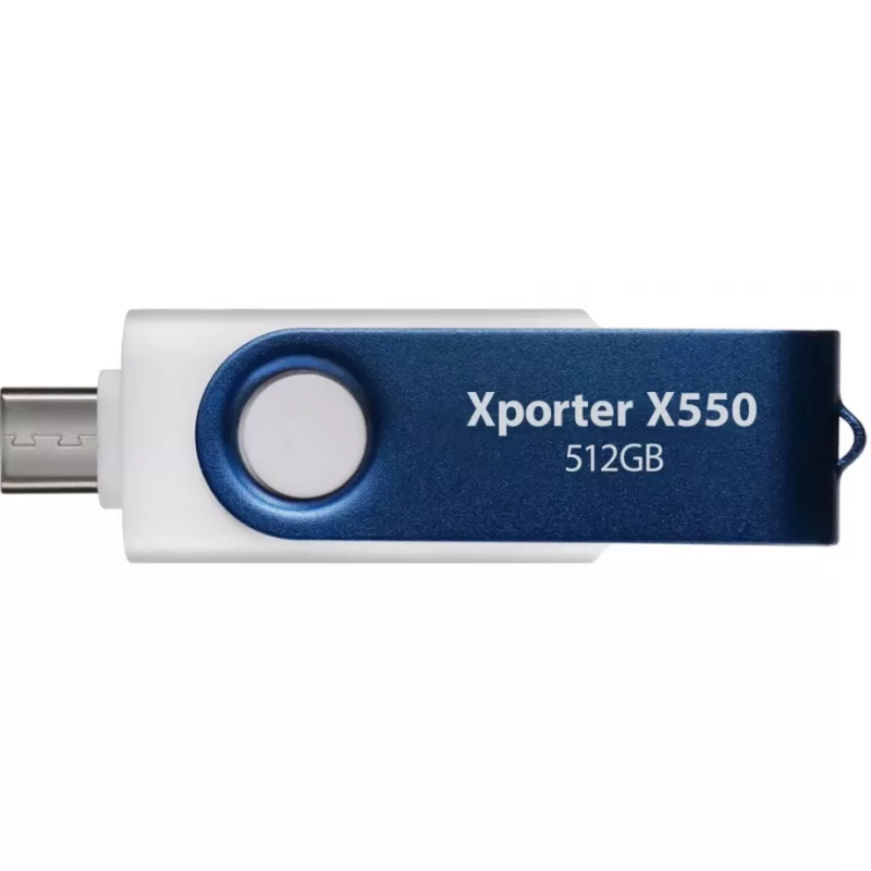 Xporter X550 512GB, USB-flashdrive blauw/wit, USB-A en USB-C 3.2 Gen 1
