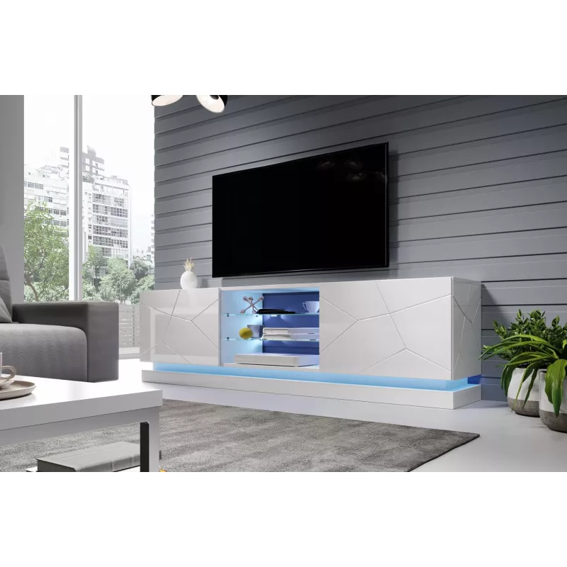 Cama TV-kast QIU 200 MDF wit glanzend/wit glanzend