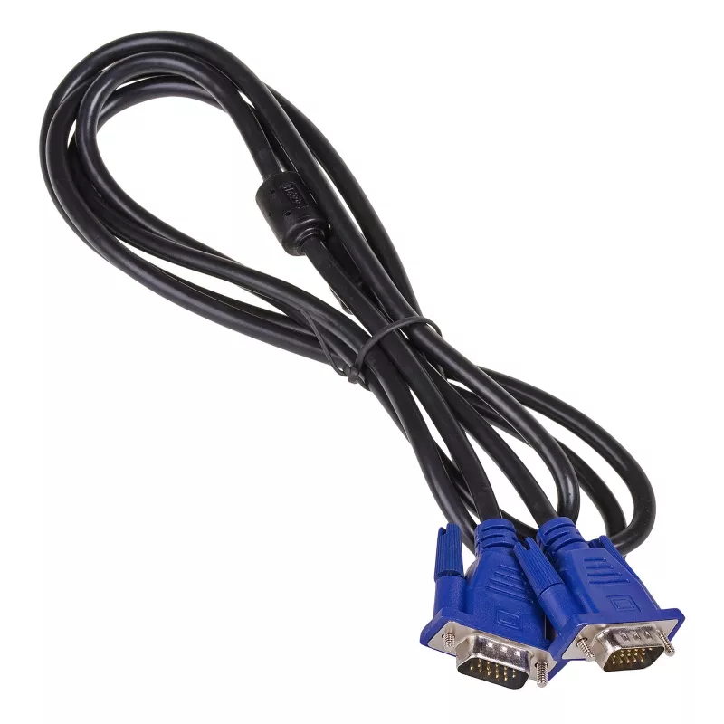 Akyga AK-AV-01 VGA-kabel D-Sub 15-polig stekker/stekker, 1,8 m, zwart, met ferrietfilter