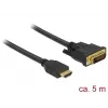 Videokabel-adapter DeLOCK 85656 5 m HDMI Type-A DVI zwart