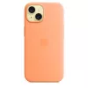 Apple iPhone 15 silicone case met MagSafe – Orange Sorbet