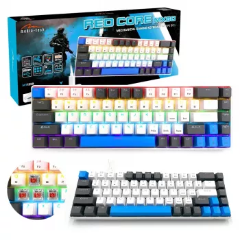 Mechanisch toetsenbord MEDIA-TECH MT1259 Red Core MX60, 60% formfactor, CHERRY MX Red schakelaars, RGB-achtergrondverlichting, USB, high-profile toetsen