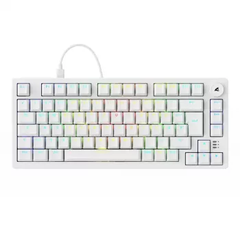 Sharkoon SGK25 75% QWERTZ USB bedrade RGB LED toetsenbord wit