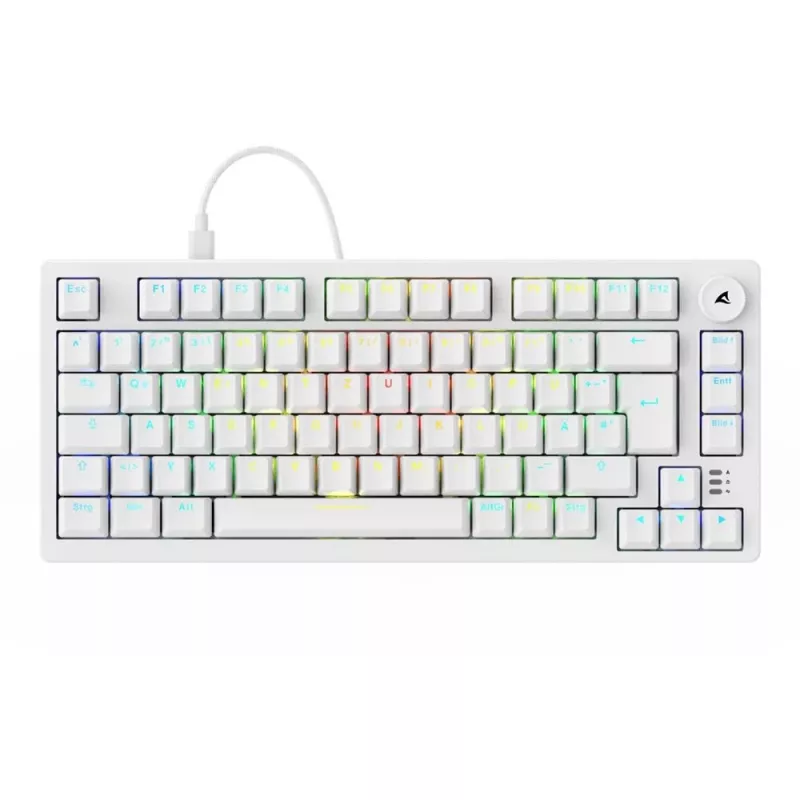 Sharkoon SGK25 75% QWERTZ USB bedrade RGB LED toetsenbord wit
