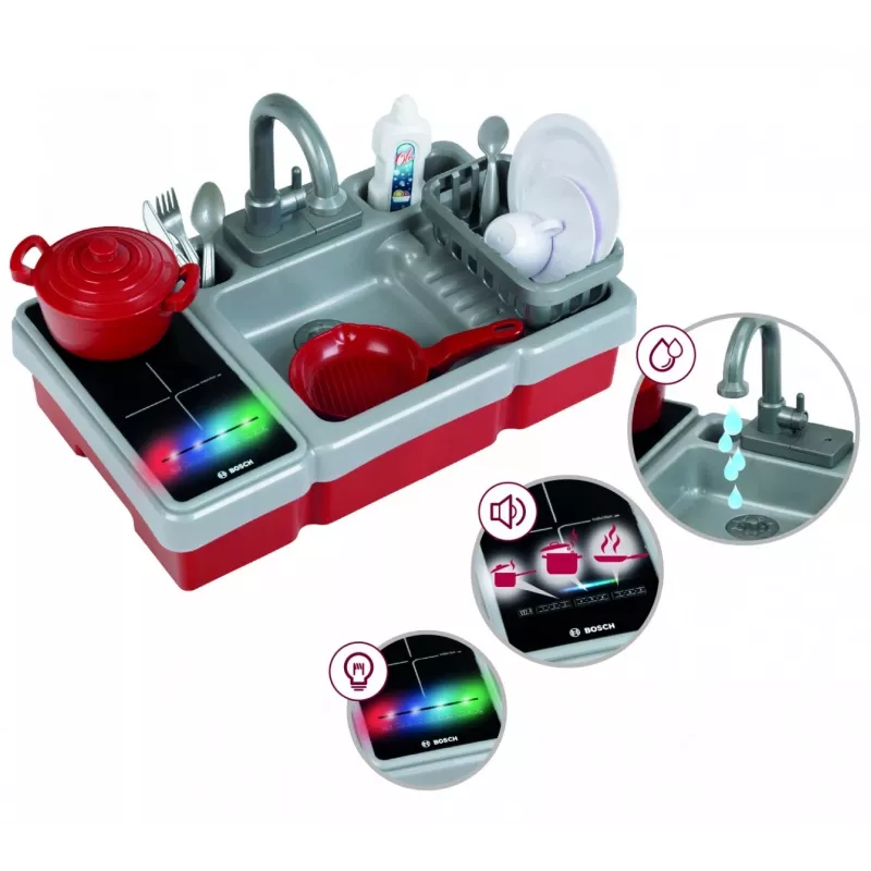 Speelgoedspoelbak met waterfunctie en licht KLEIN model 7110 – accessoire voor kinderspeelkeuken