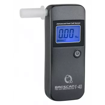 Ademalcoholtester BACscan F-40, contactloos, BAC 0–4%, 1% nauwkeurigheid, 20s opwarmtijd, LCD, batterij AAA×2