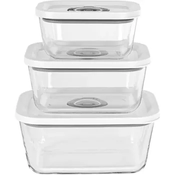 Rommelsbacher vacuümapparaat glazen bakjesset VCG 1, 3-delig (350 ml, 670 ml, 1100 ml), transparant