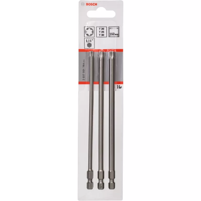 Extra harde schroefbits voor RVS, zachthout 3 stuks Torx T20, T25, T30 inbus