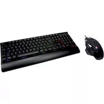 Bedraad gaming-toetsenbord- en muisset INTER-TECH KC-3000 RGB achtergrondverlichting, USB-aansluiting