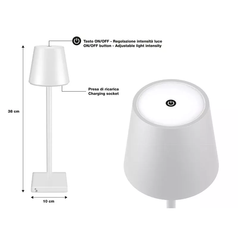 Beper P201UTP102 oplaadbare tafellamp, aanraakschakelaar, 2 W
