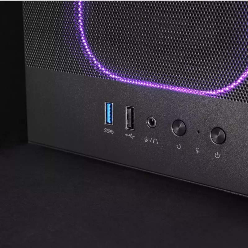PC-behuizing TACENS MARS MC-NEBULA Midi Tower met gehard glas, vier 120mm aRGB-ventilatoren, ondersteunt ATX, GPU tot 30,2 cm