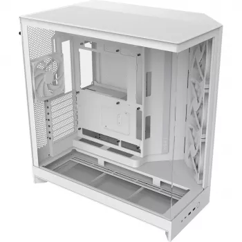 PC-behuizing NZXT H9 Flow Midi Tower wit – ATX/EATX/Micro ATX/Mini-ITX, 3x140mm voor, 1x120mm achter, 2x3,5 inch & 6x2,5 inch bays, gehard glas