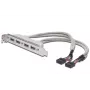 Slotplaatkabel USB 2.0 HighSpeed Type 2xIDC (5pin)/4xUSB A M/F grijs 0,25 m