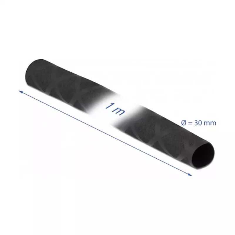 Krimpkous DeLOCK 19596 X-patroon antislip 1 m x 30 mm zwart