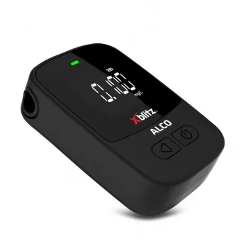 Draagbare elektrochemische alcoholtester Xblitz ALCO – BAK 0–4 %, nauwkeurigheid 0,05 %, LCD, 5 mondstukken, 2×1,5-V-batterijen