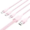 USB 2.0 A naar 3-in-1 3A kabel Vention CTPPG 1,5 m roze