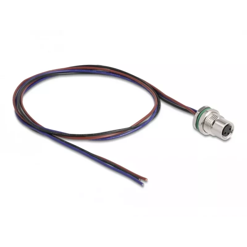 DeLOCK M8 paneelmontage-kabel A-gecodeerd 3-polig bus 0,5 m