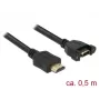 HDMI-kabel DeLOCK 85463 0,5 m type A stekker naar bus, zwart