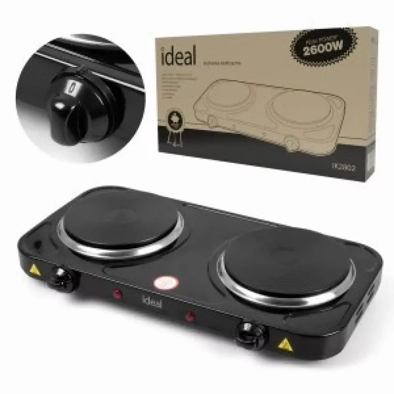 IDEAL 2-plaats elektrisch fornuis, maximaal vermogen 2600 W