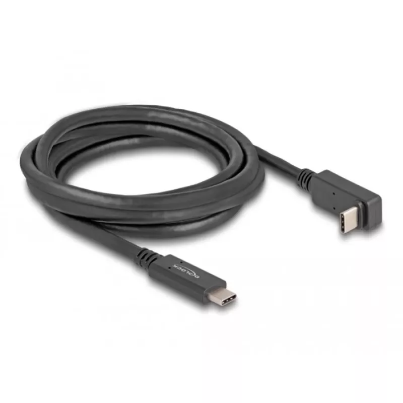 DeLOCK USB-kabel USB Type-C stekker naar USB Type-C stekker afgewinkeld 2m 5 Gbit/s 4K PD 60W