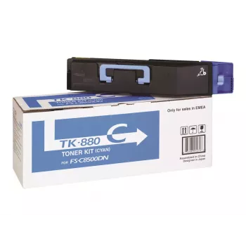 Tonercartridge Kyocera TK-880C cyaan, origineel, laserdruk, bereik 18.000 pagina's, 1 stuk