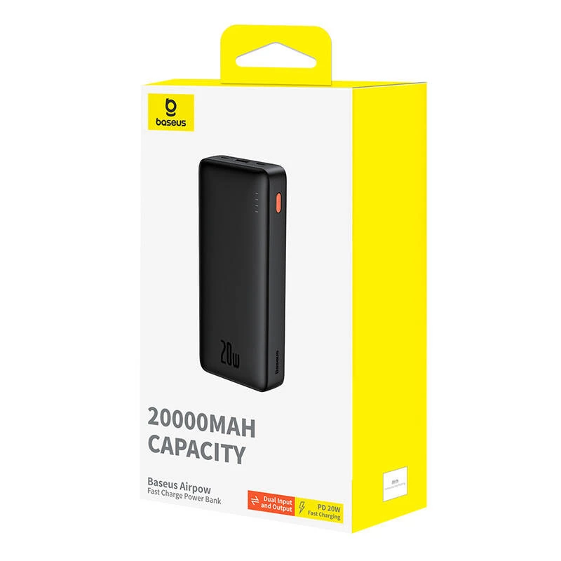 Baseus Airpow lithium-polymeer powerbank 20000 mAh 20 W zwart