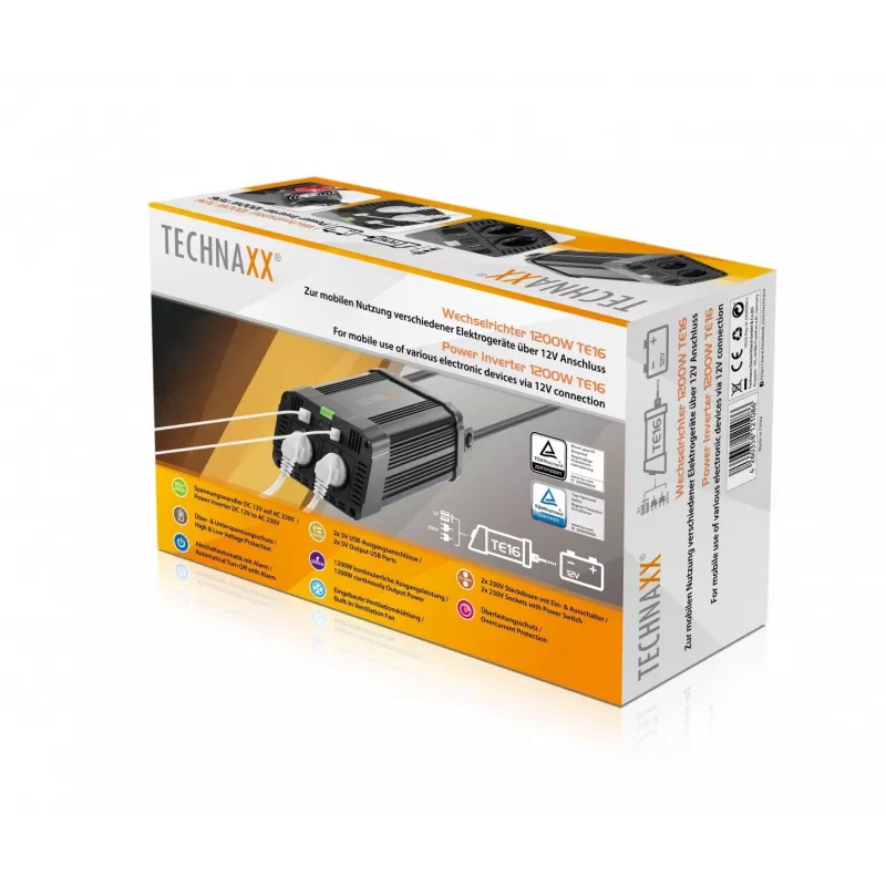Technaxx TE16 spanningsomvormer 1200W