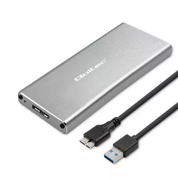 Aluminium behuizing QOLTEC 51833 voor M.2 SSD, SATA naar USB 3.0, ondersteunt tot 2 TB