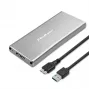 Aluminium behuizing QOLTEC 51833 voor M.2 SSD, SATA naar USB 3.0, ondersteunt tot 2 TB