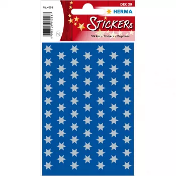 HERMA sterren 6-puntig zilver papierstickers 8 mm permanente lijm 201 stuks