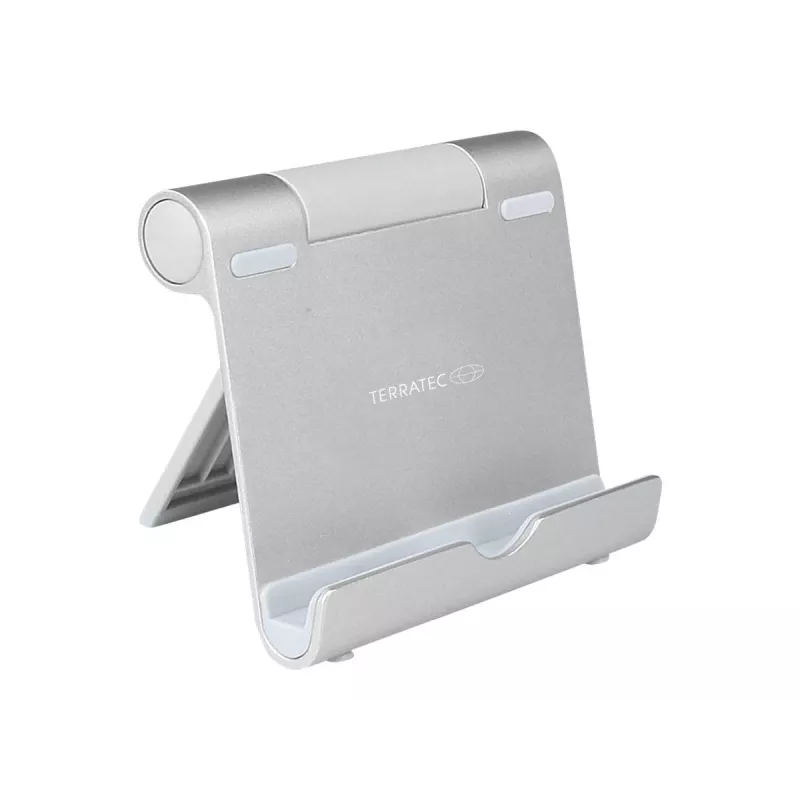 TERRATEC iTab S - houder voor mobiele telefoon / tablet - aluminium - zilver - tafelstandaard (219727)