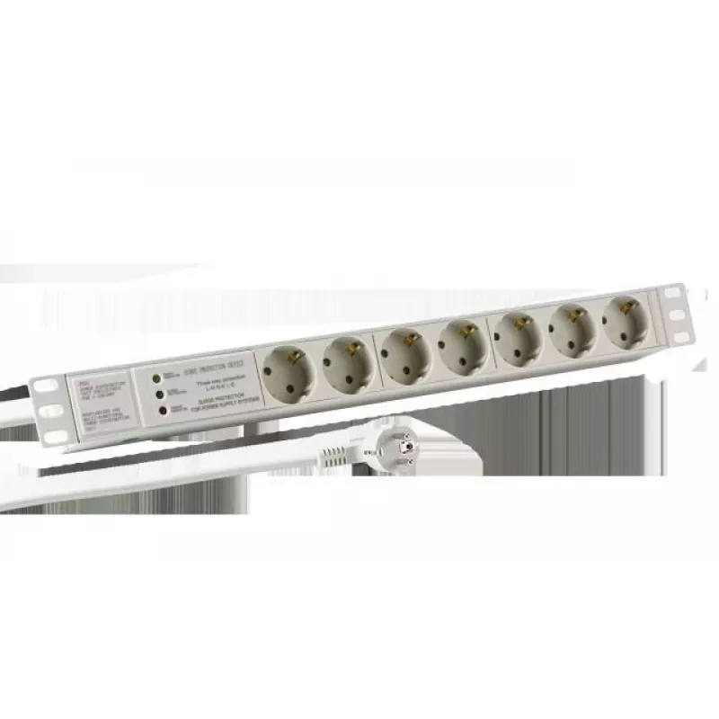 EFB Elektronik EK631DE.3GR stroomverdeler 2 m 7 AC-uitgangen indoor lichtgrijs