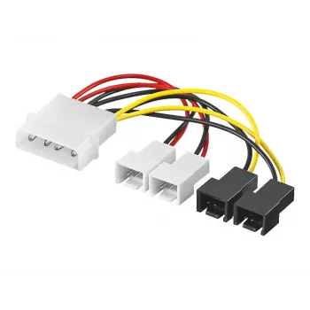 Goobay | stroomkabel/adapter voor pc-ventilator; 5,25 inch stekker naar ventilator 2x 12 V/2x 5 V