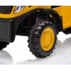 CAT voertuig tractor met aanhanger geel om op te zitten