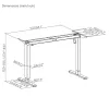 Elektrisch in hoogte verstelbaar bureau ergo office ER-400 W — max. hoogte 1160 mm, max. belasting 80 kg
