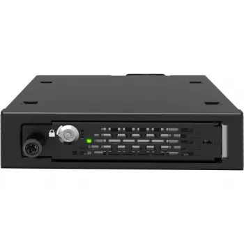 ICY DOCK - ToughArmor EX - MB491V5K-B - 2,5 U.2/U.3 NVMe SSD PCIe 5.0 drive-behuizing voor externe 3,5-inch bay met slot en kartelschroefontwerp