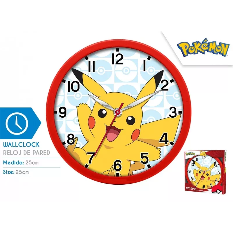 Wandklok Pokemon Pikachu 25cm