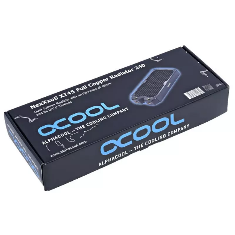 Alphacool NexXxoS XT45 Full Copper radiator – 240mm, zwart