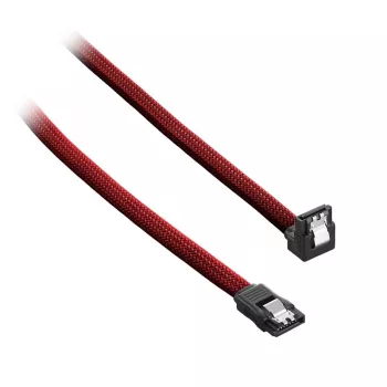 CableMod ModMesh - SATA-kabel - Serial ATA 150/300/600 - SATA (W) haaks naar SATA (W) - 60 cm - bloedrood (CM-CAB-RSAT-N60KBR-R)