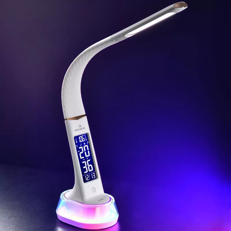 Bureaulamp Hawk HW-LAMP05 wit LED verstelbaar — compacte LED-werklamp met verstelbare arm