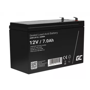UPS-batterij Green Cell AGM04 12V 7Ah verzegelde lood-zuur (VRLA) zwart, 1 stuk