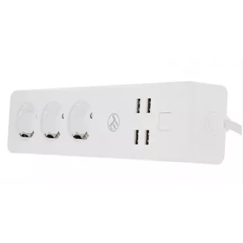 Tellur WiFi slim stopcontact met 3 AC-stopcontacten en 4 USB-poorten (4A)