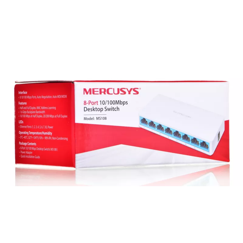 Switch Mercusys MS108 8 poorten RJ-45 10/100Mbps unmanaged