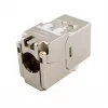 Afgeschermde Cat.6A slanke Keystone Jack, EQUIP 767223, gereedschapsloos, RJ-45, plat, zilver, 8 stuks