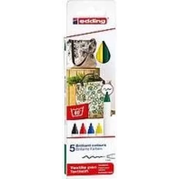 Markeerset Edding 4600, 5 stuks, ronde punt, meerkleurig, doos, gemaakt in Duitsland