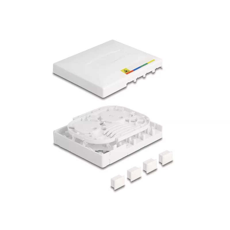 DeLOCK glasvezel-aansluitdoos FTTH wandmontage 4 x SC simplex LC duplex wit