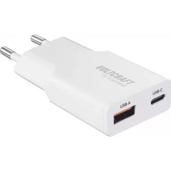Voltcraft UC-1C1A25W01 USB-oplader 1x USB-A USB-C snelopladen PD 3.0 wit (VC-17010775)