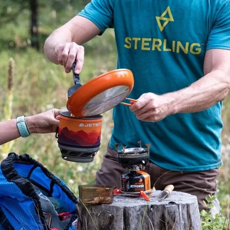 Draagbare grillkoker Jetboil MiniMo – compacte lichte campingkoker met geïntegreerde Fluxring-brander en sudderregeling