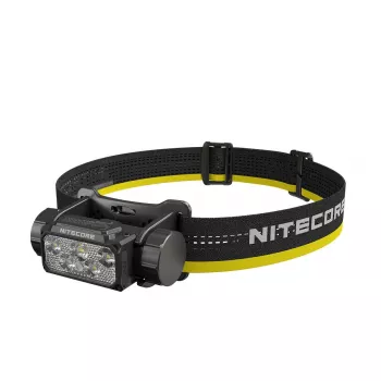 Nitecore HC70 UHE hoofdlamp, 1600 lm, 6 LED's, IP68, oplaadbaar via USB, aluminium, 172 g, zwart