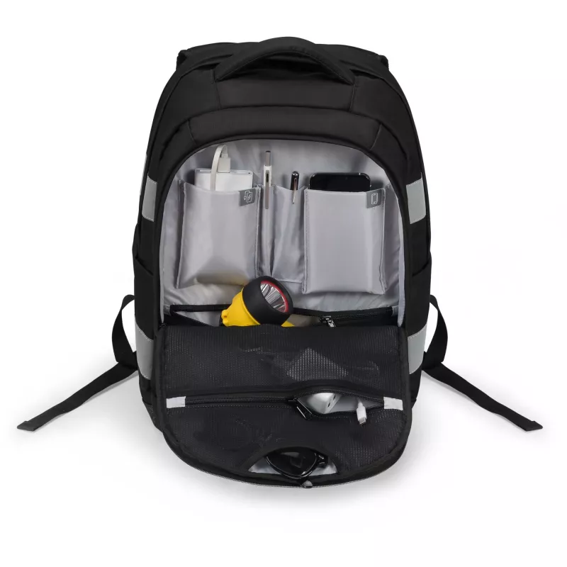DICOTA Hi-Vis V2 Backpack rugzak zwart 320x220x455mm PET TPU